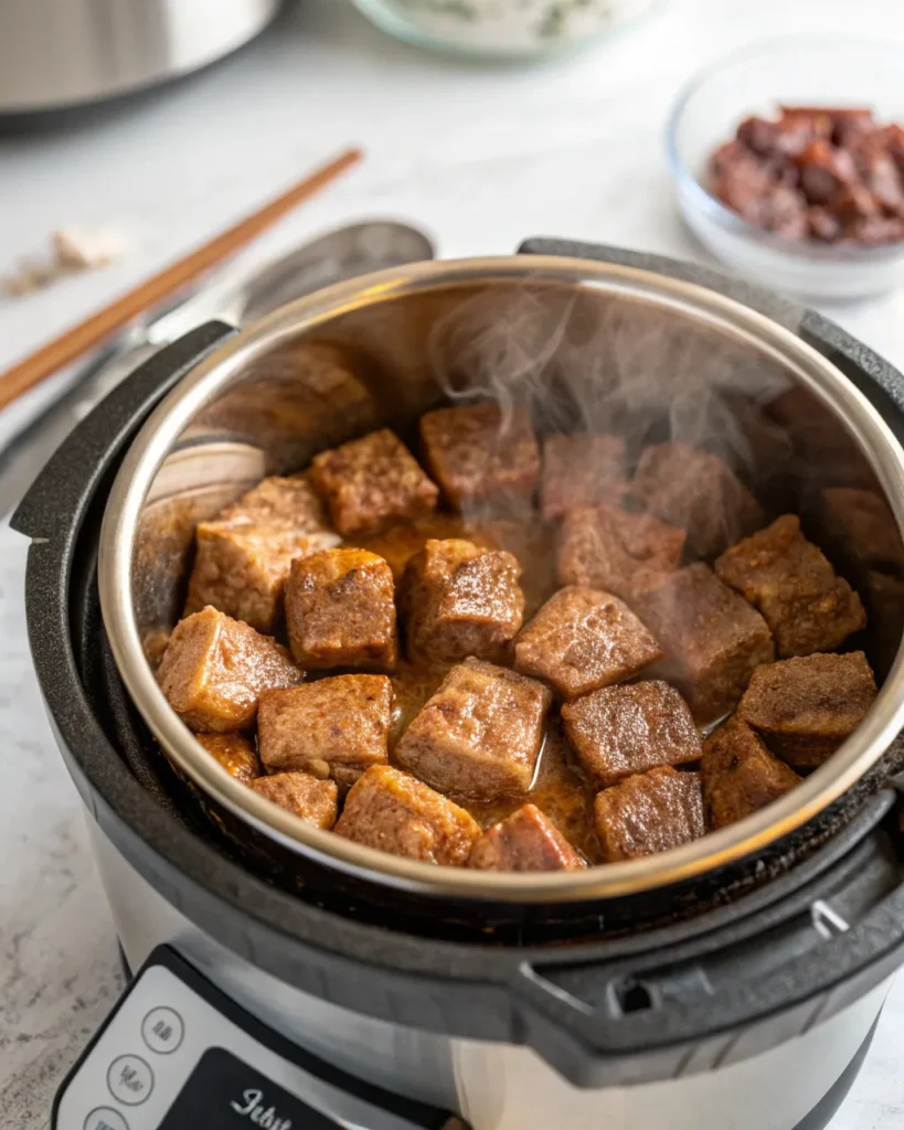 Searing beef for Instant Pot beef stroganoff