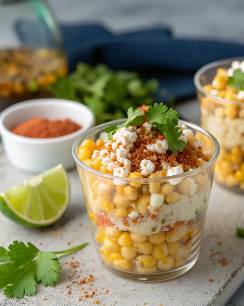Esquites Mexican corn in a cup