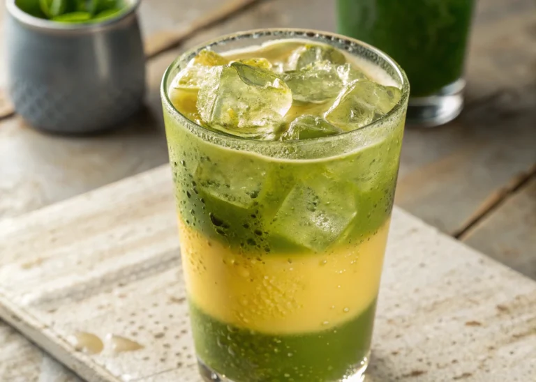 Refreshing glass of homemade matcha lemonade