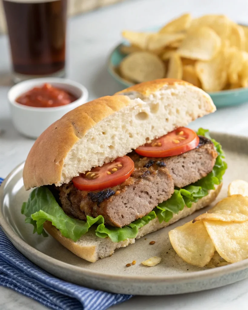 Sandwich made with leftover Lipton Onion Soup Meatloaf