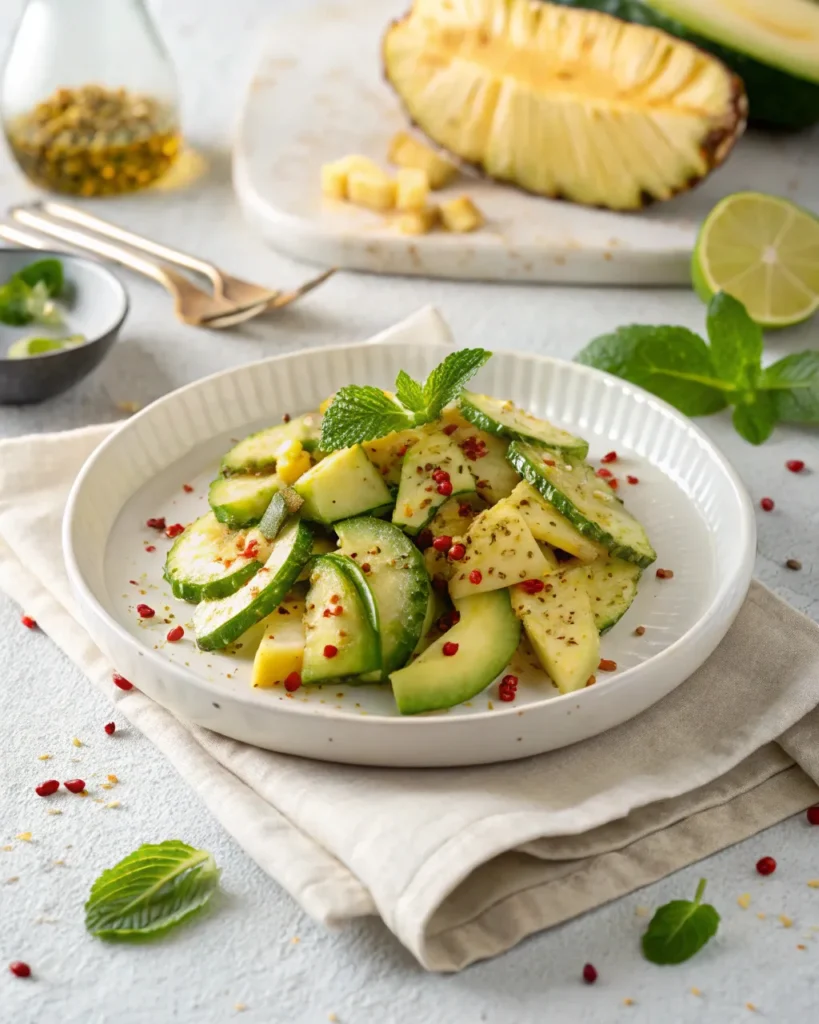 Pineapple cucumber salad 4 pineapple cucumber salad with avocado and mint
