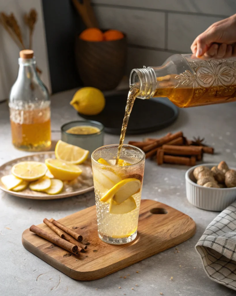 mixing Brazilian natural Mounjaro recipe drink