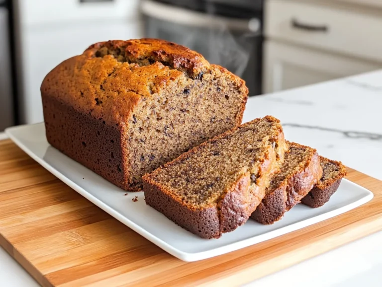 Freshly baked 4 ingredient banana bread
