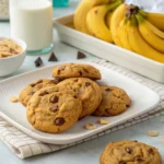 banana bread cookies in white plat