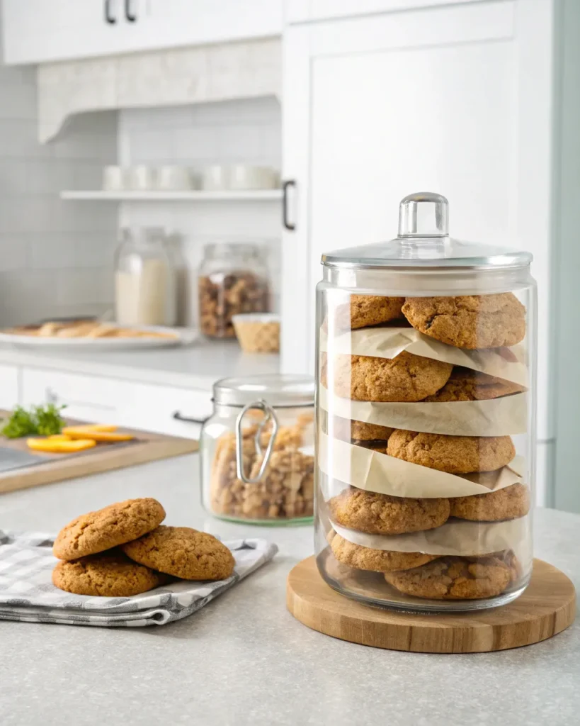 Banana bread cookies 10 stored banana bread cookies in glass container