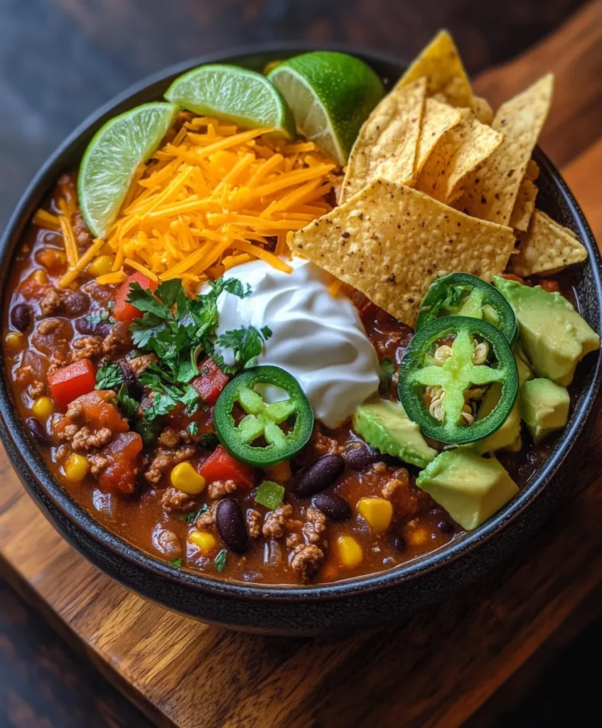 Chicken Taco Soup Recipe 4 toppings for chicken taco soup