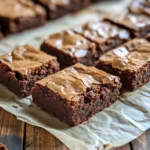 Freshly baked cottage cheese brownies cut into squares