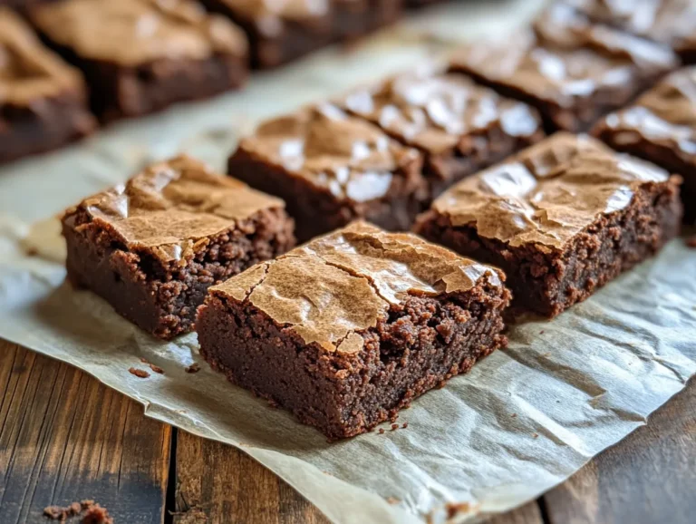 Freshly baked cottage cheese brownies cut into squares