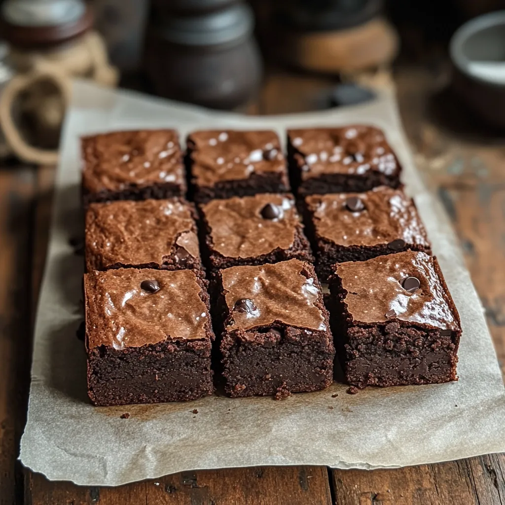 Cottage cheese brownies 11 Fudgy cottage cheese brownies cut into squares on parchment