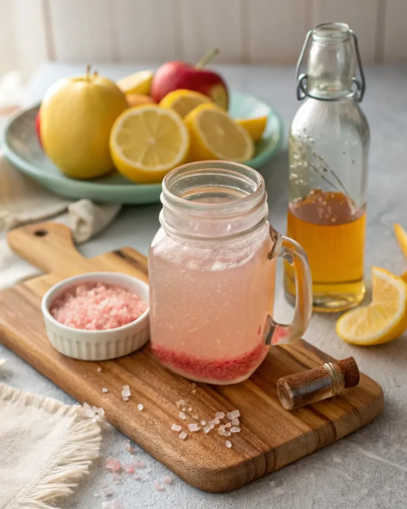 Pink Salt Recipe for Weight Loss 4 Detox pink salt drink with ACV