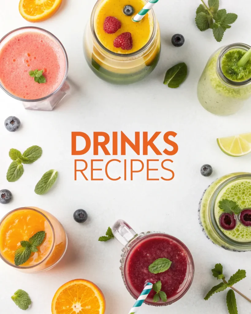 Refreshing drinks and smoothies around category name