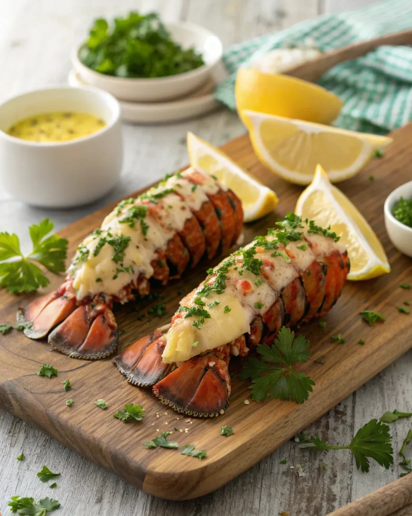 Grilled lobster tail recipe 2 Butterflied grilled lobster tails with garlic lemon butter