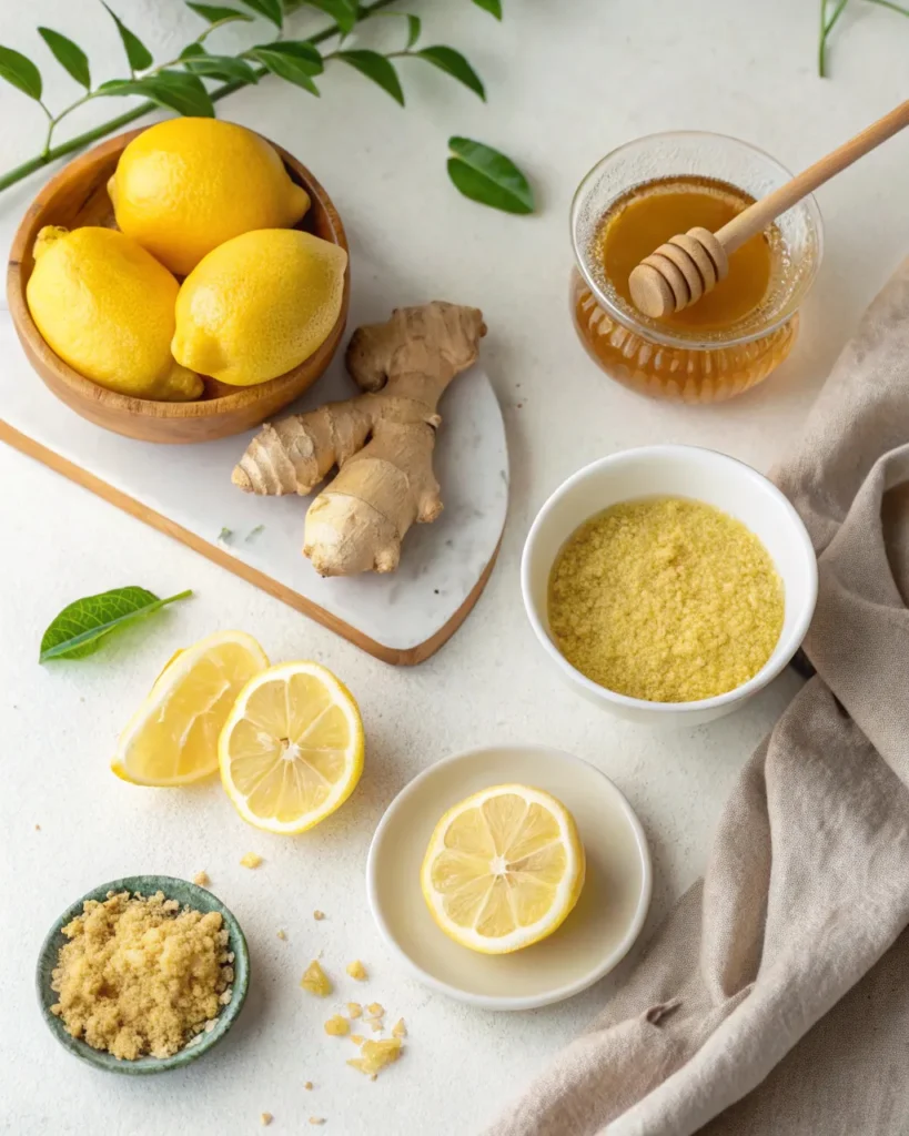 Ingredients for Natural Mounjaro Recipe on a white surface