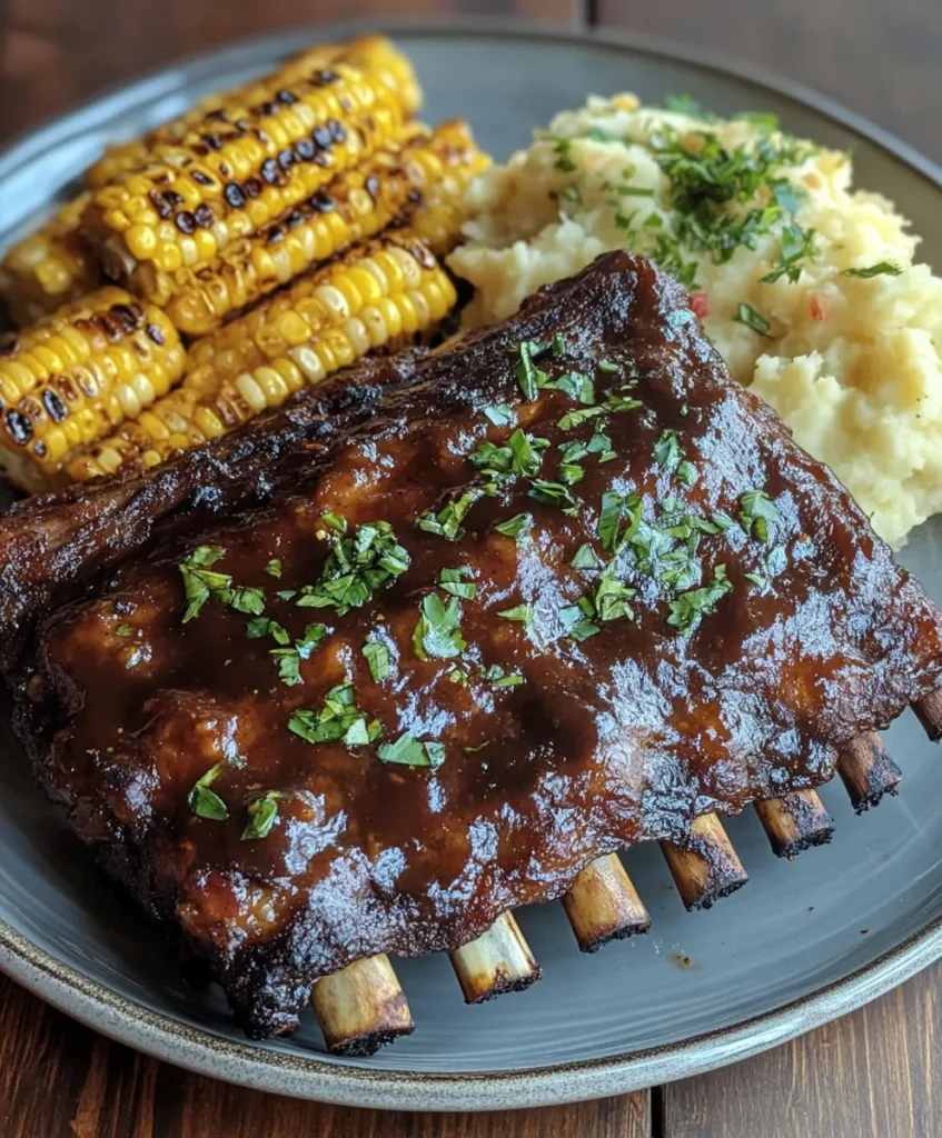 Beef back ribs recipe 10 Plated beef back ribs with classic side dishes