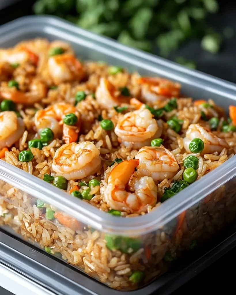 Shrimp fried rice recipe 8 Stored shrimp fried rice meal prep