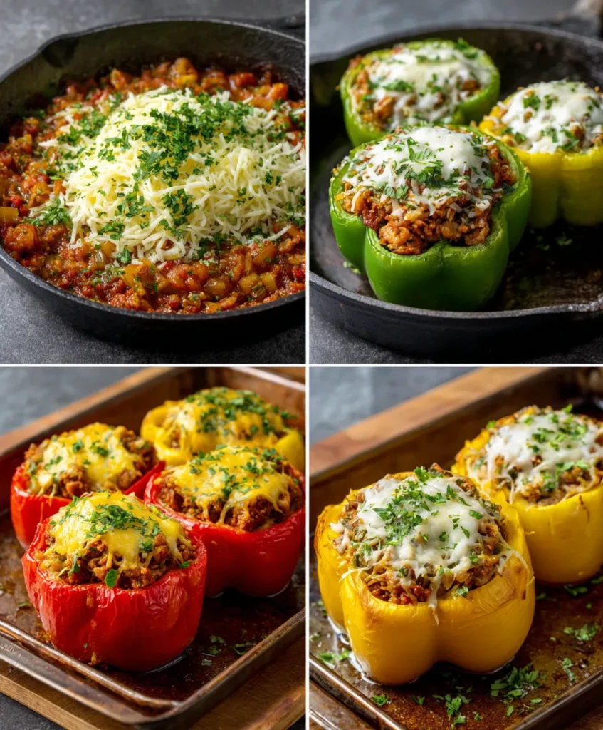 step-by-step vegetarian stuffed bell peppers preparation