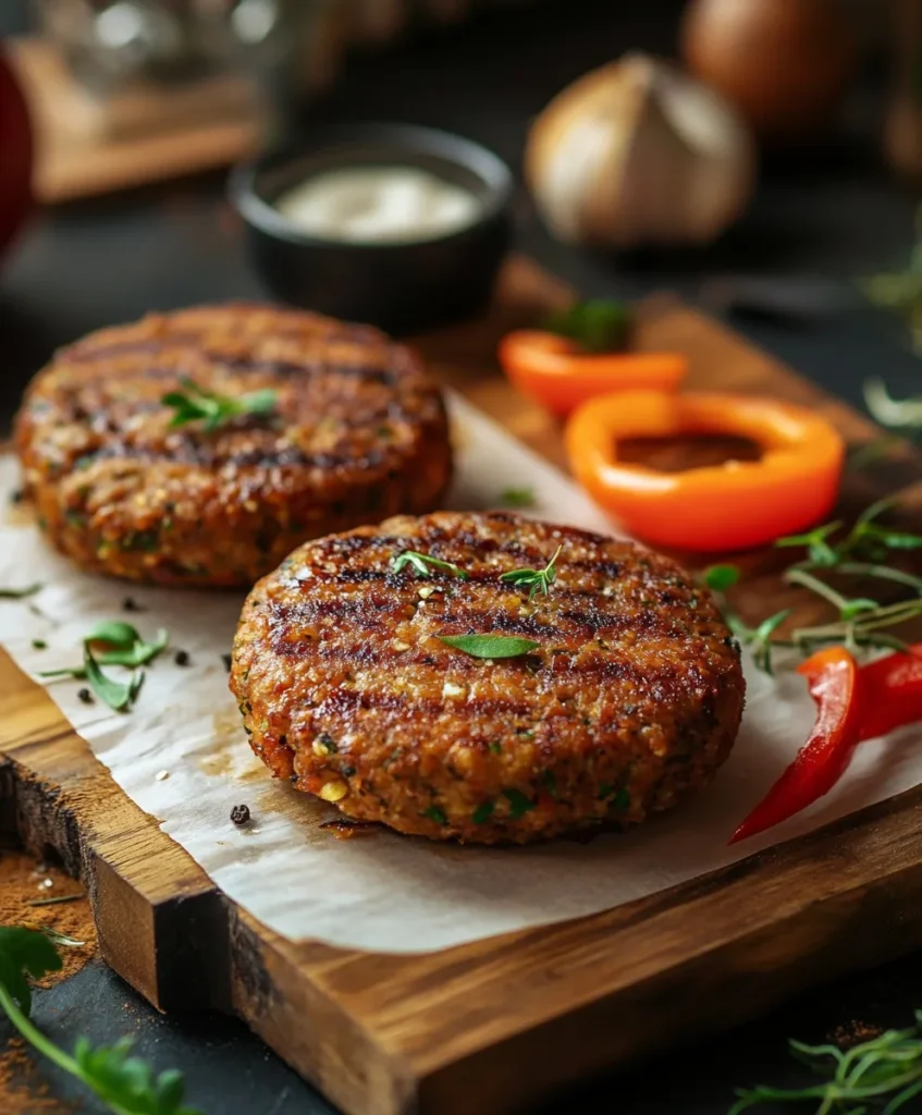 Veggie Burger Recipe 3 Homemade veggie burger patties ready to cook