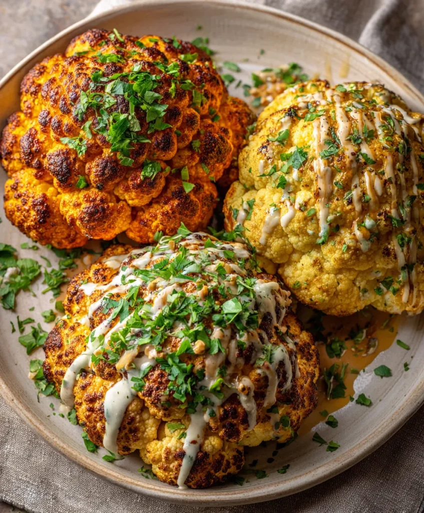Whole Roasted Cauliflower 4 Whole roasted cauliflower flavor variations