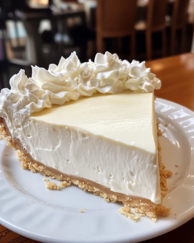 Marshmallow Whip Cheesecake Heaven slice with fluffy marshmallow filling, graham cracker crust, and whipped cream